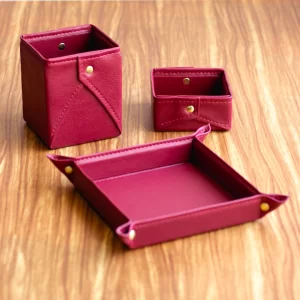 Kit organizador de mesa escritório em sintético resistente com design elegante